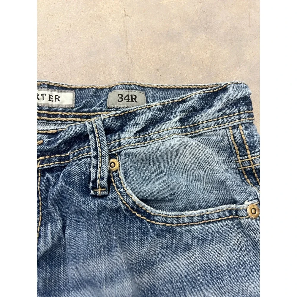 BKE Carter Bootcut Jeans Mens 34R Blue Denim Light Wash Grunge Y2K Streetwear
